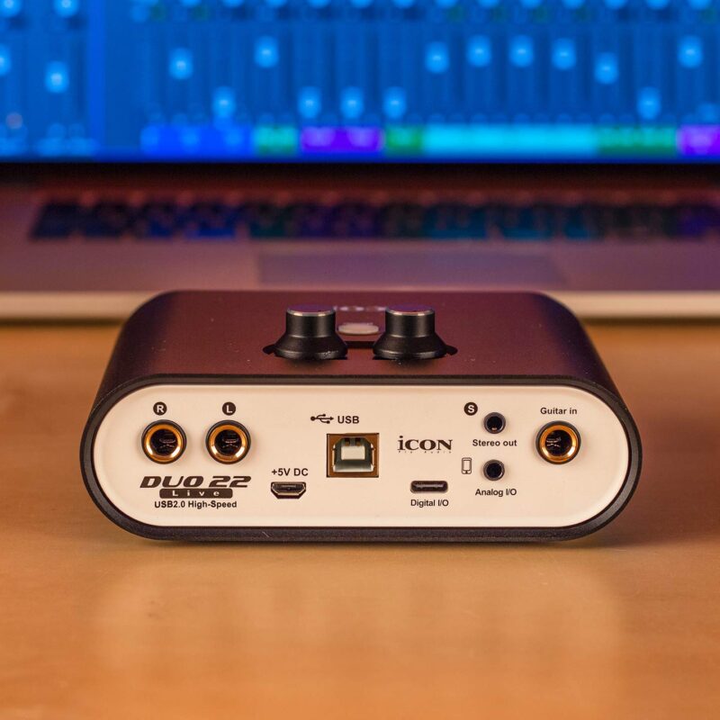 Icon Pro Audio Duo 22 Live USB Audio Interface with Mobile Streaming Capabilities, (1 mic preamp)